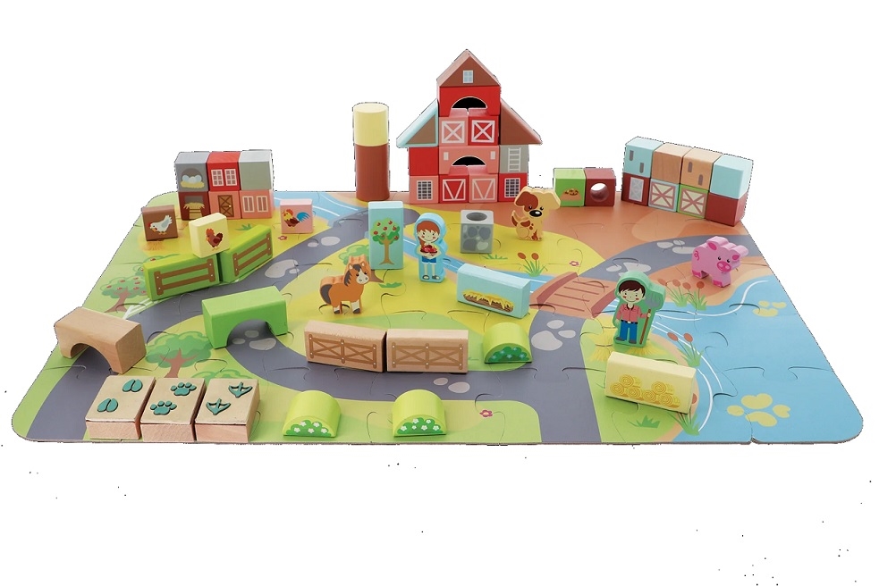 TREFL Zabawka drewn.O!Klocki Farma 61716