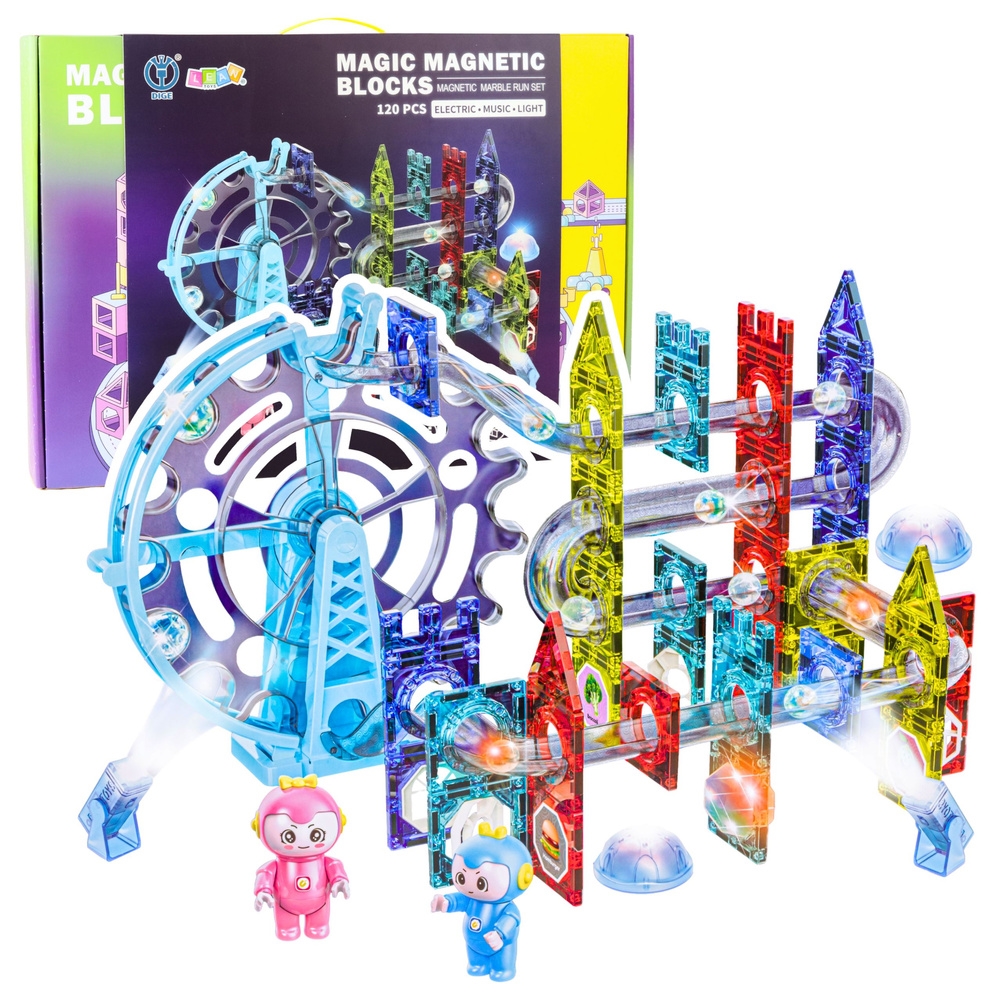 Klocki Magnetyczne Przestrzenne Tor Kulkowy Ludzik