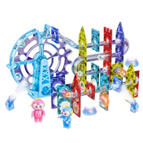 Klocki Magnetyczne Przestrzenne Tor Kulkowy Ludzik