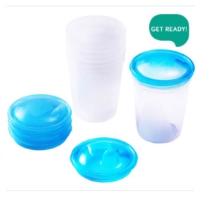 BABYONO POJEMNIK NA MLEKO 4 SZT + USTNIK