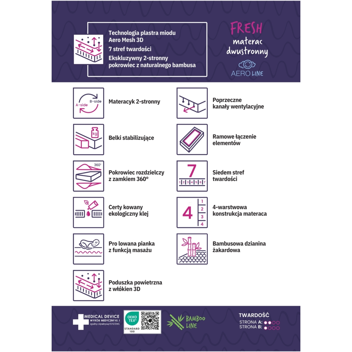 MATEX MATERAC ORTOPEDYCZNY FRESH 120X60