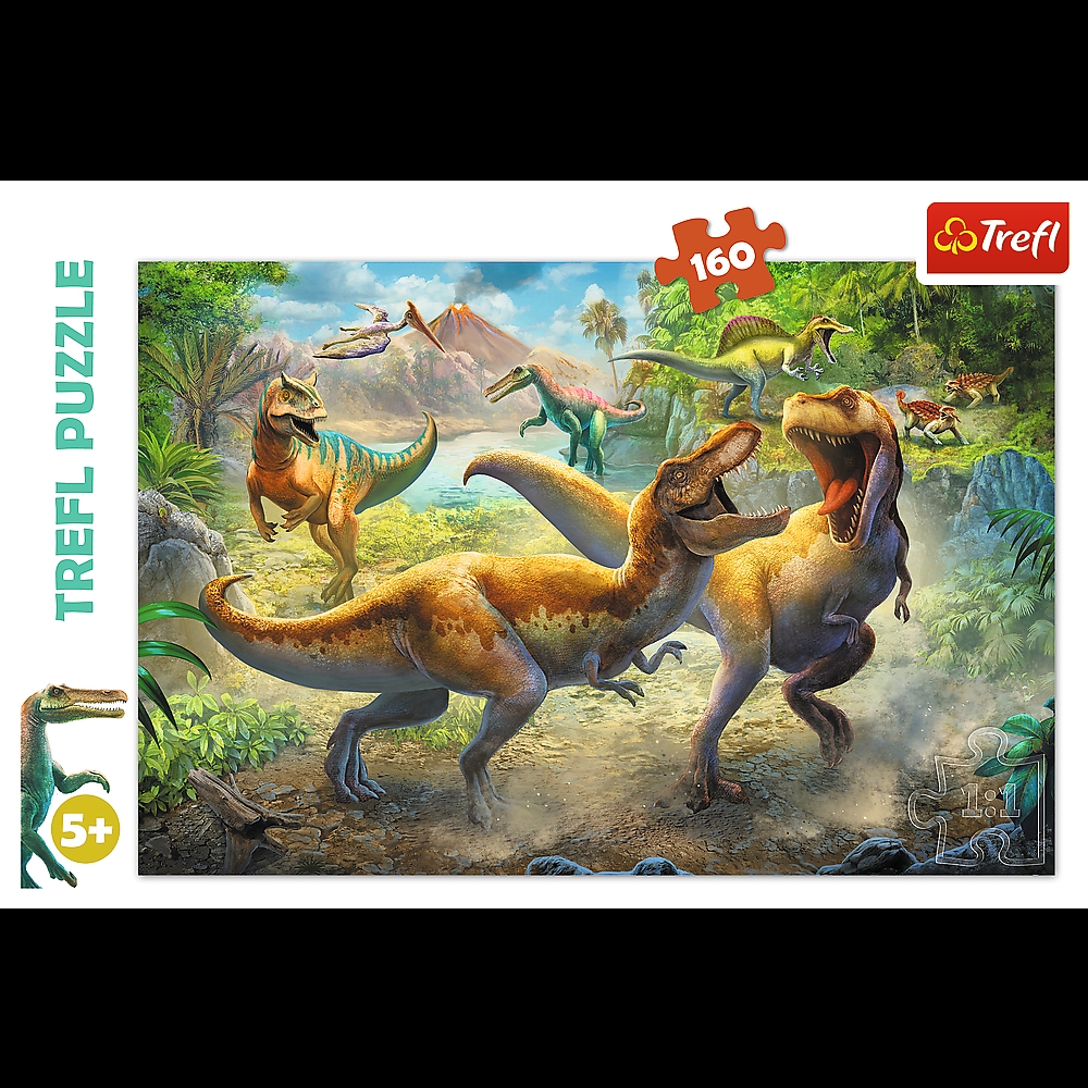PUZZLE 160 DINOZAURY WALCZĄCE