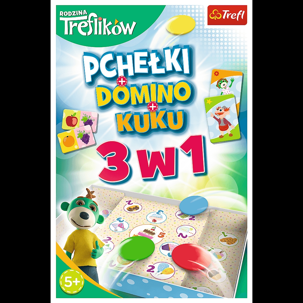 Gra 3w1 Domino Pchełki Kuku Rodzina Treflików 0192