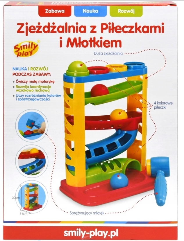 ZJEŻDŻALNIA Z PIŁECZKAMI I MŁOTKIEM SMILY PLAY