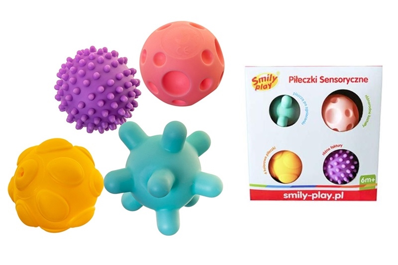 SMILY PIŁECZKI SENSORYCZNE 4 SZT