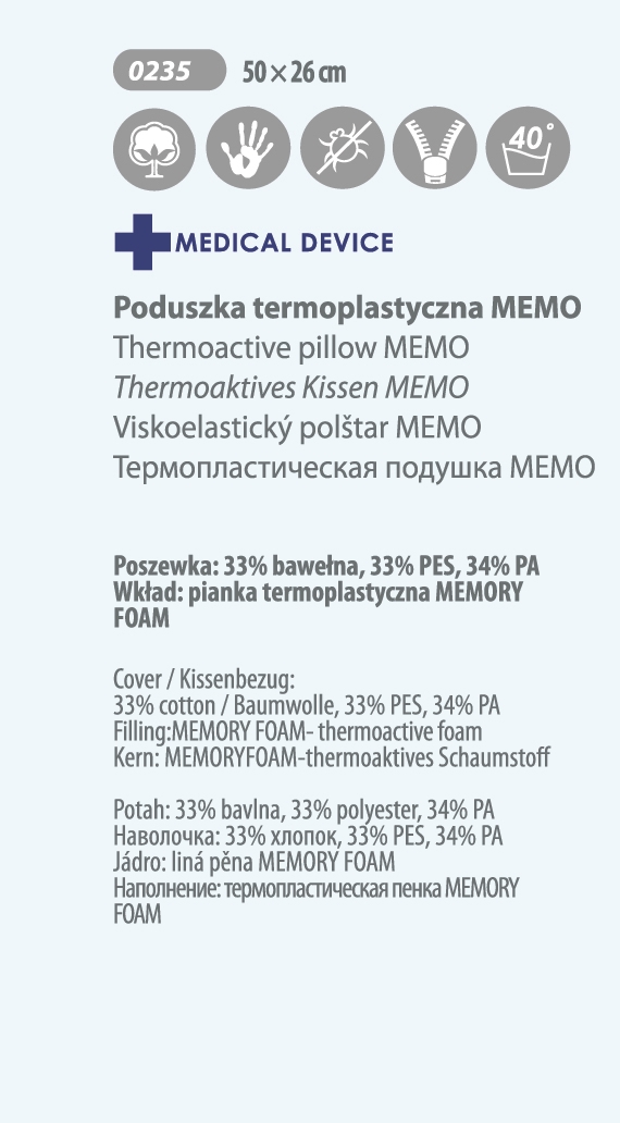 BABYMATEX PODUSZKA DLA NIEMOWLAT MEMO 50X26