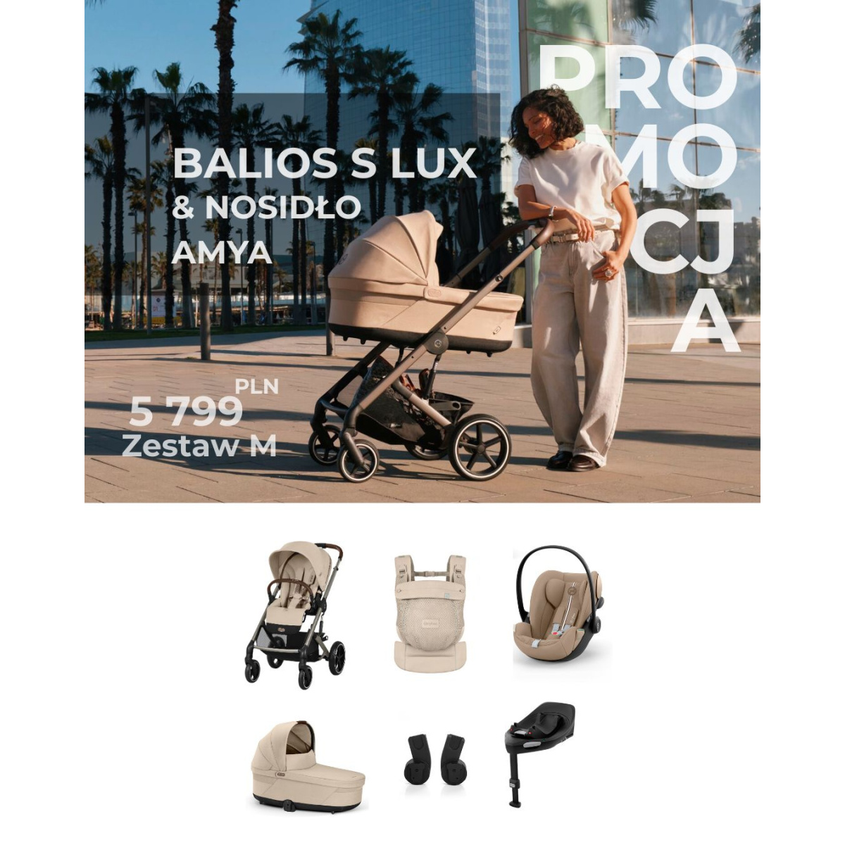 CYBEX ZESTAW BALIOS S LUX ALMOND BEIGE L