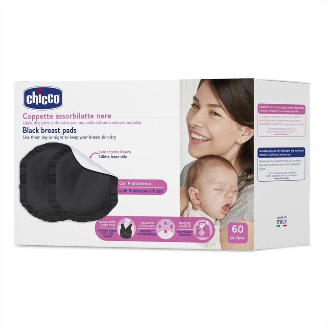 CHICCO WKŁADKI LAKTACYJNE 60SZT CZARNE