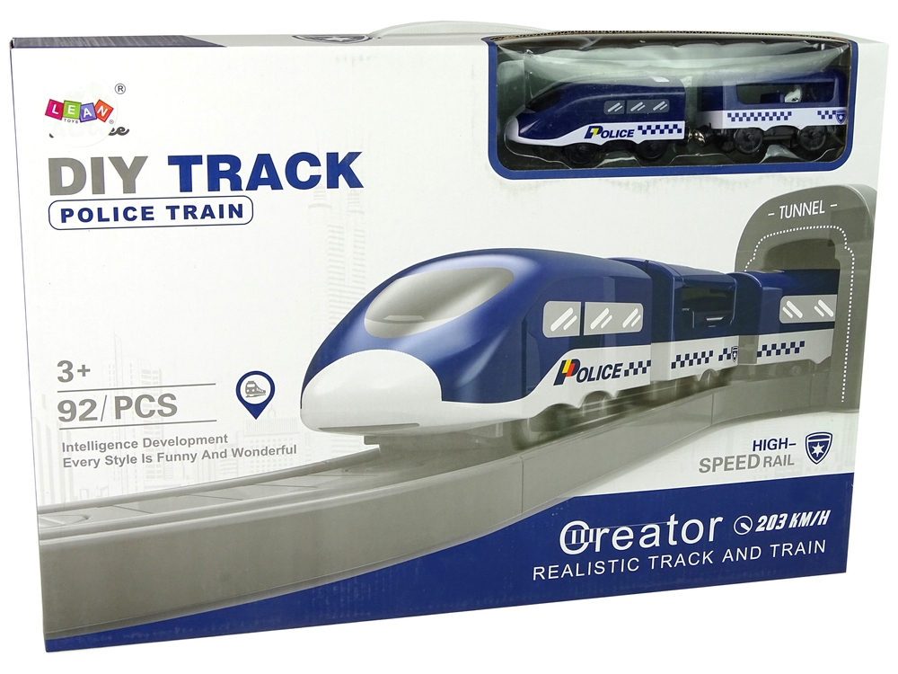 Zestaw Miasteczko Policja Pociąg Niebieski 203 km/