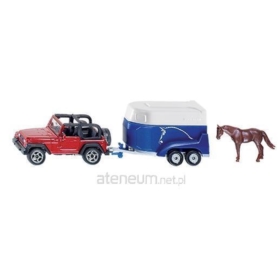 1651 SIKU JEEP Z PRZYCZEPĄ NA KONIE