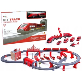 Zestaw Miasteczko Straż Pożarna Pociąg Czerwony 20