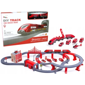 Zestaw Miasteczko Straż Pożarna Pociąg Czerwony 20