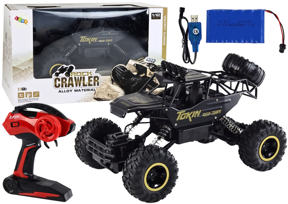 Auto Terenowe Zdalnie Sterowane RC 1:12 Czarne 4x4