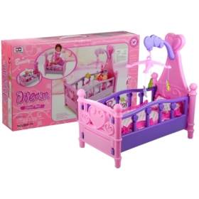 Duże Łóżeczko Dla Lalki z Karuzelką i Pościelą
