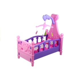 Duże Łóżeczko Dla Lalki z Karuzelką i Pościelą