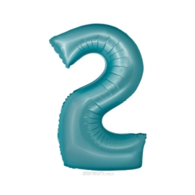 BALON FOLIOWY CYFRA 0 MATOWY NIEBIESKI