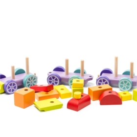Drewniany Tęczowy Pociąg Ekspresowy Sorter LP-3 12