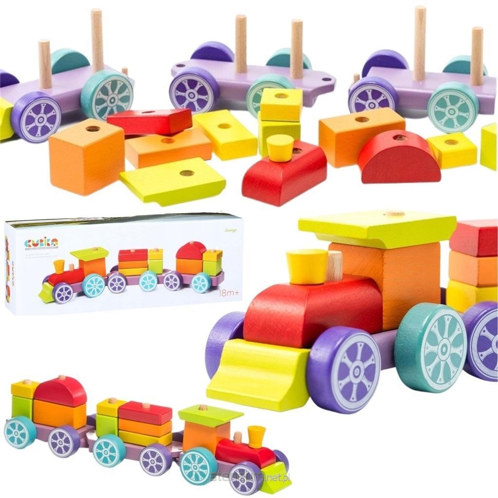 Drewniany Tęczowy Pociąg Ekspresowy Sorter LP-3 12