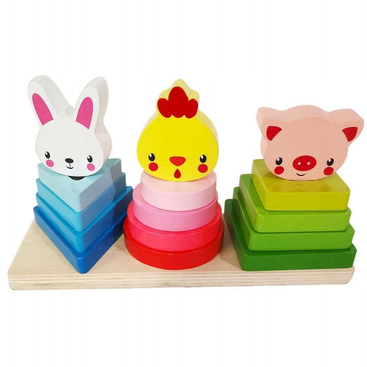 Drewniane piramidy zwierzęta SmilyP.SPW84985 49856