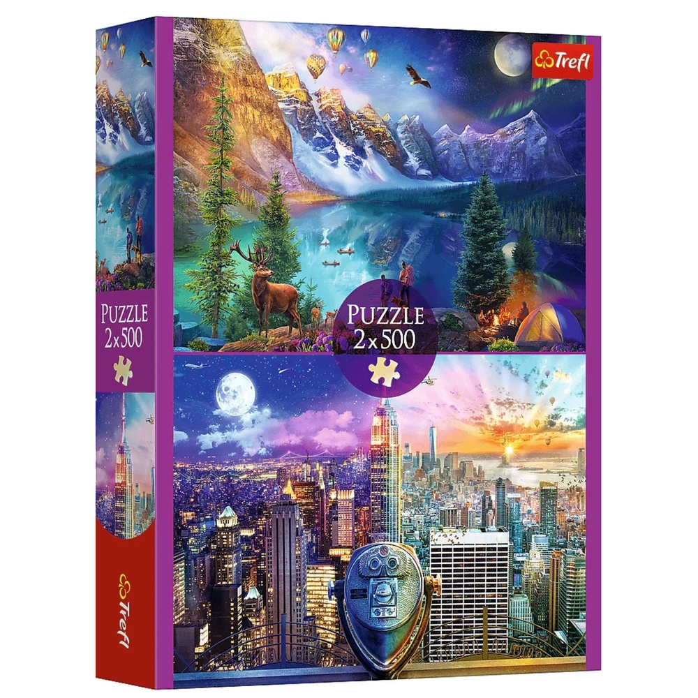 PUZZLE 2x500 Wycieczka po Ameryce 37500