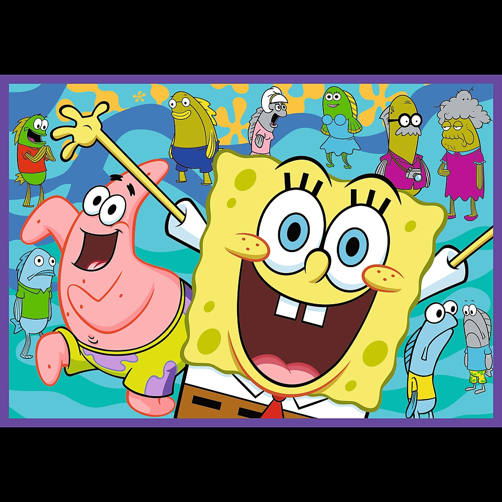 PUZZLE 4x250 Szalony świat Sponge Boba 13342