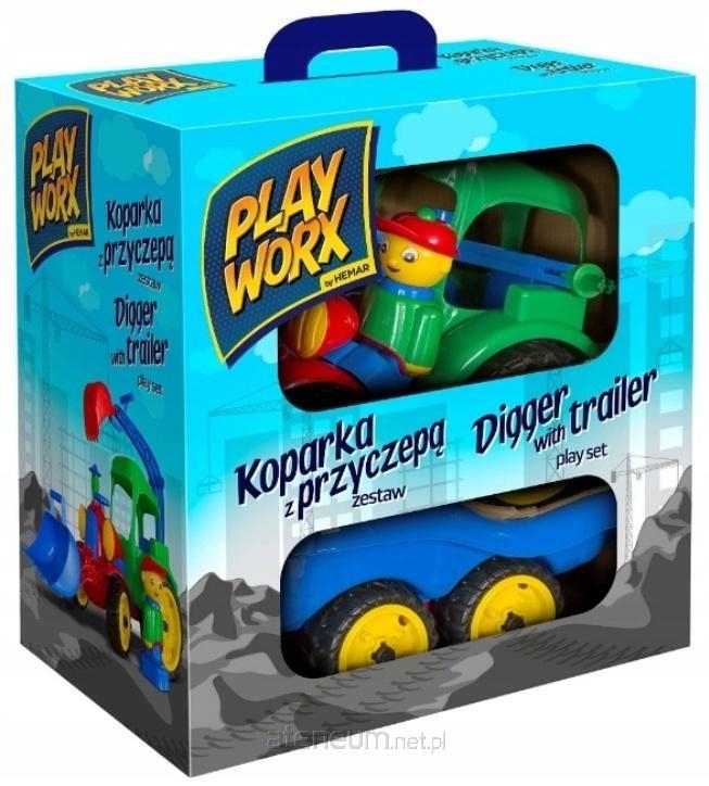 Koparka w kolorowym pudełku