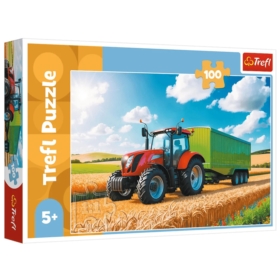 Puzzle 100 Traktor z przyczepą TREFL