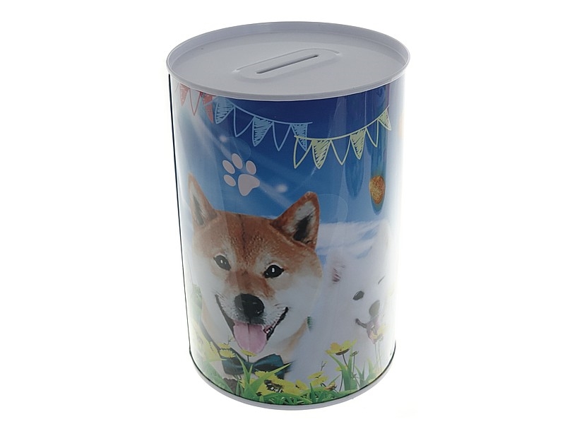 Skarbonka metalowa 14,5x10cm psy i koty MIX