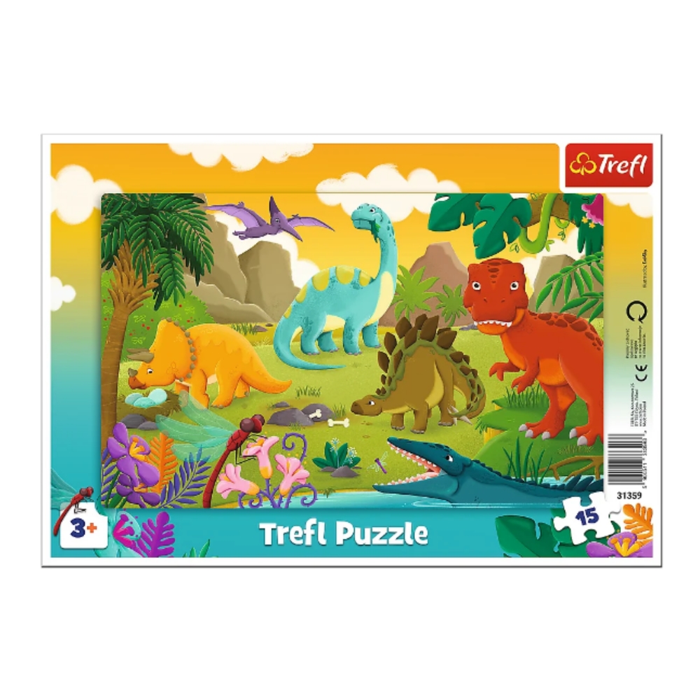 Puzzle ramkowe 15 Dinozaury 31359
