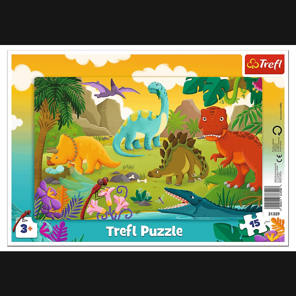 Puzzle ramkowe 15 Dinozaury 31359