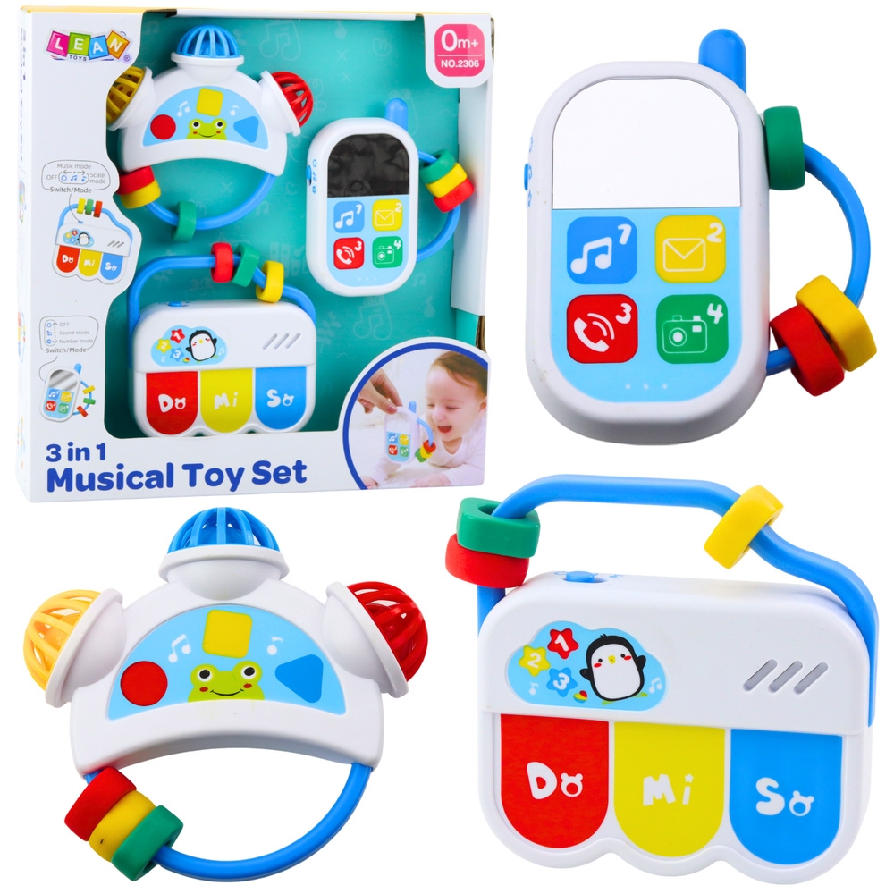 Zestaw Zabawek Muzycznych Dla Malucha Telefon Tamb