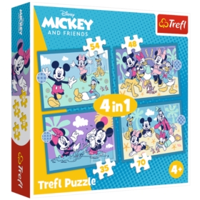 Puzzle 4w1 Zabawne zdarzenia Myszki Miki 34669