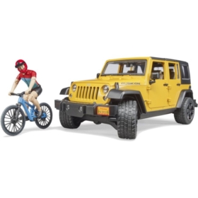 BRUDER Jeep Wrangler Rubico+rower górski+fig 02543