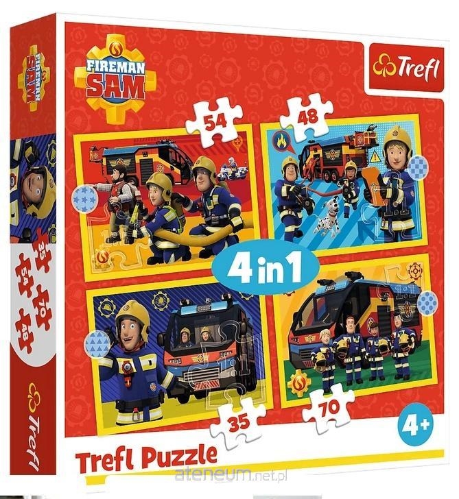 PUZZLE 4w1 Strażak na sygnale /Strażak Sam 34348