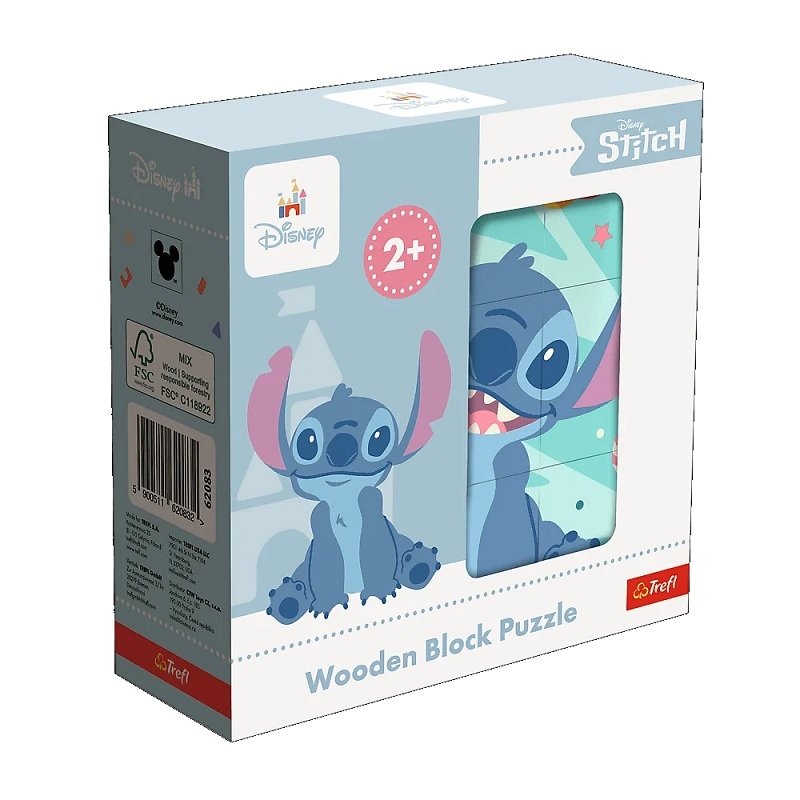 TREFL Zabawka drewn.Block puzzle Lilo_Stitch 62083