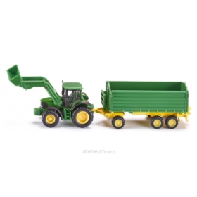SIKU 1843 TRAKTOR JOHN DEERE Z PRZYCZEPĄ