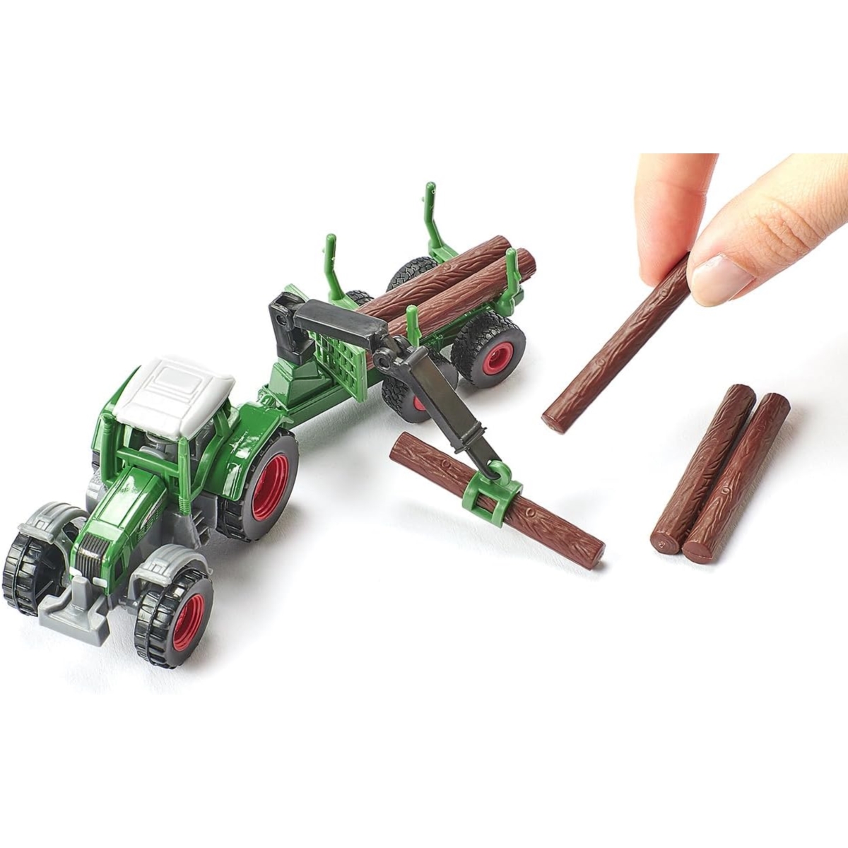 1645 SIKU TRAKTOR Z LEŚNNĄ PRZYCZEPĄ