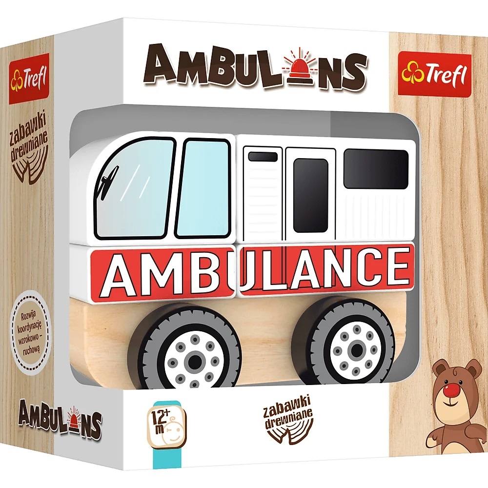 ZABAWKA DREWNIANA AMBULANS