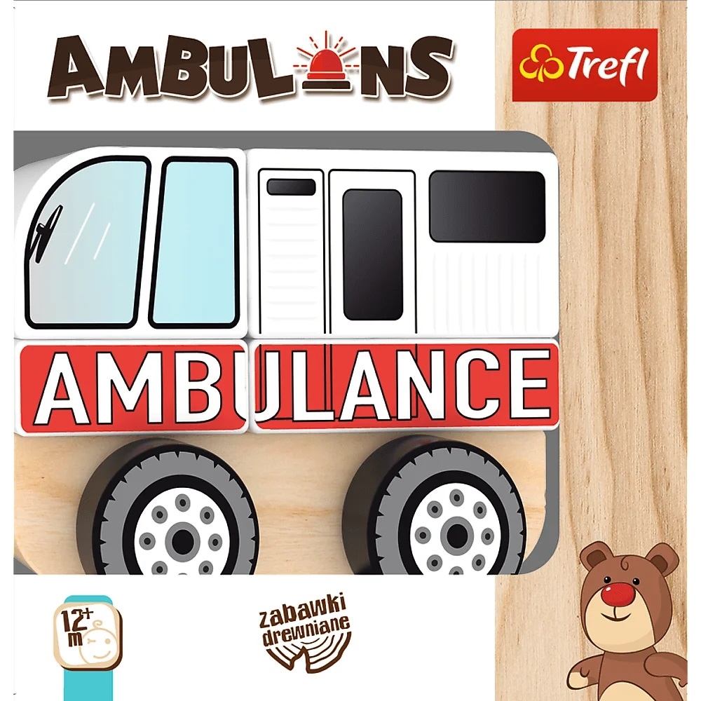 ZABAWKA DREWNIANA AMBULANS