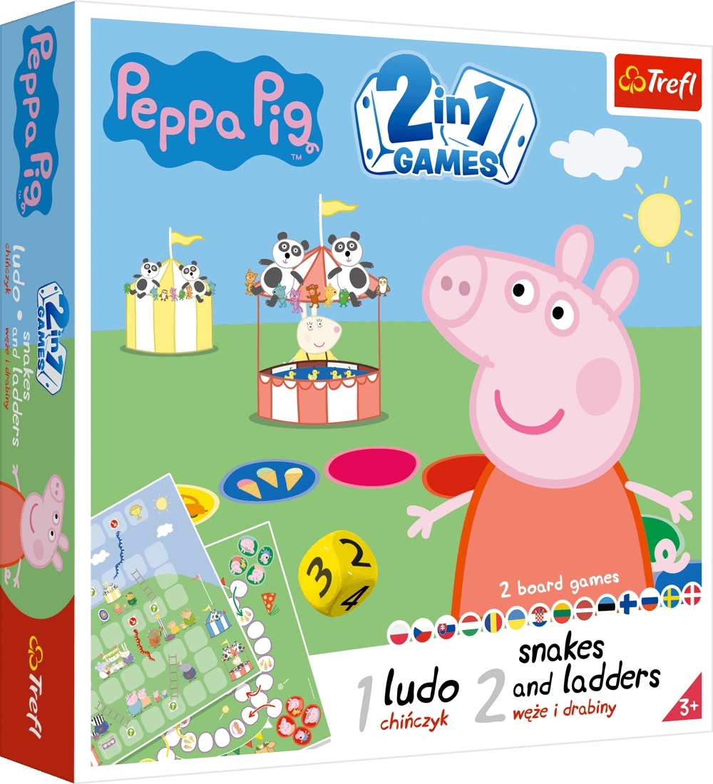 Gra 2w1 Chińczyk Węże i drabiny Świnka Peppa 2067