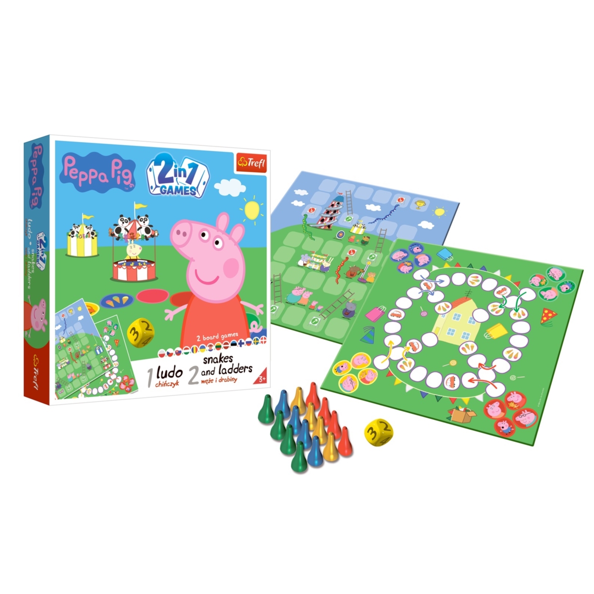 Gra 2w1 Chińczyk Węże i drabiny Świnka Peppa 2067