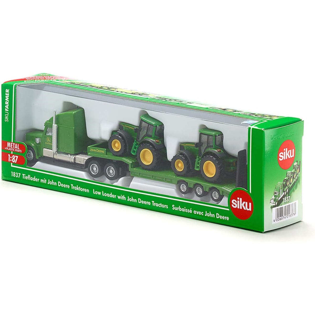 SIKU 1837 CIĘŻARÓWKA JOHN DEERE Z NACZEPĄ