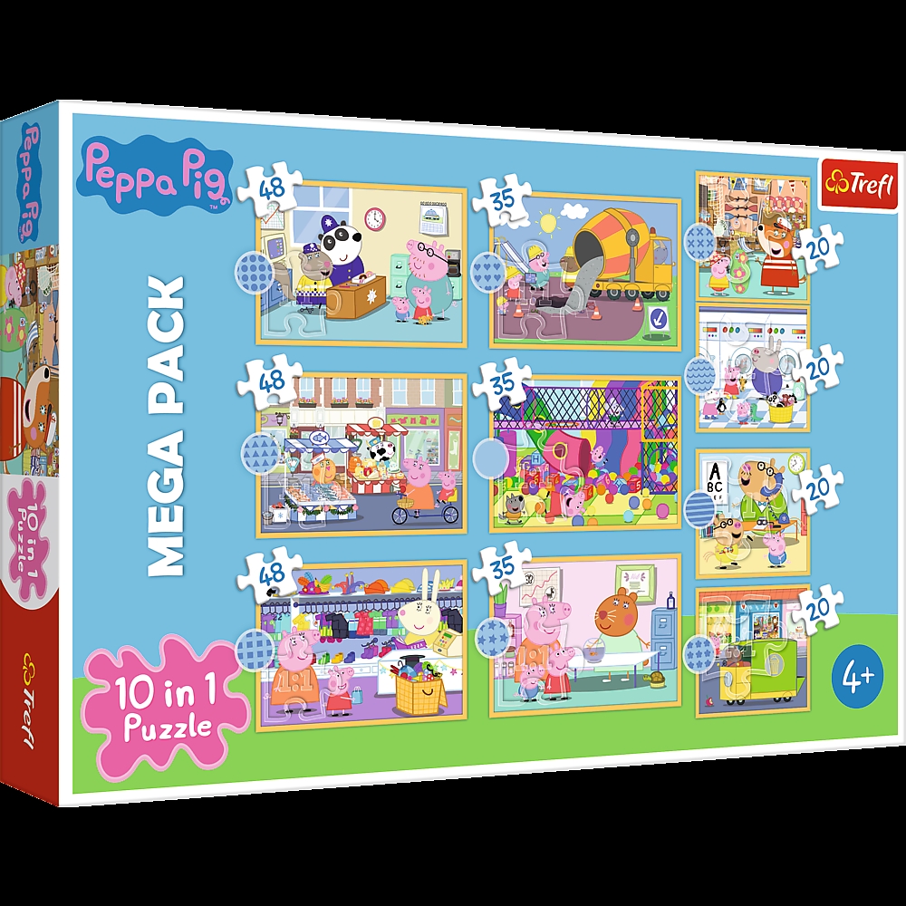 TREFL - PUZZLE 10w1 - POZNAJ ŚWINKĘ PEPPĘ - 90383