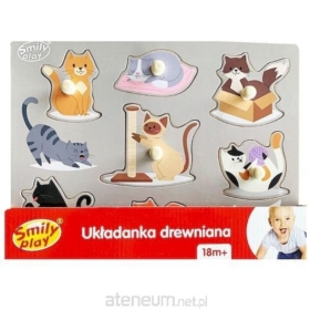 DREWNIANA UKŁADANKA - KOTY