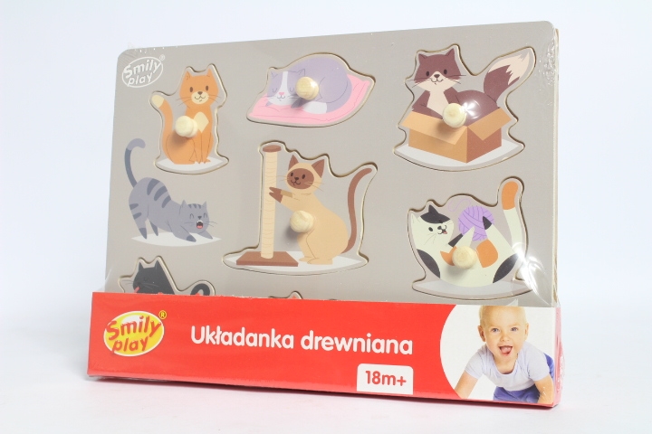 DREWNIANA UKŁADANKA - KOTY