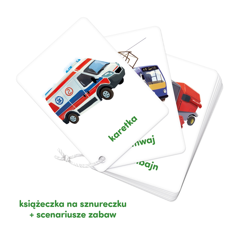 CZUCZU KARTY OBRAZKOWE NA SZNURKU POJAZDY