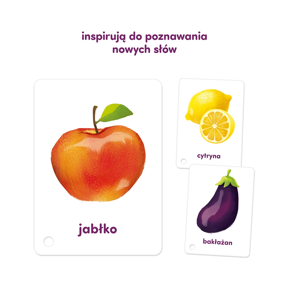 CZUCZU KARTY OBRAZKOWE NA SZNURKU OWOCE I WARZYWA