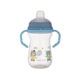 CANPOL BABIES KUBEK Z SIL. USTNIK NIEBIESKI 250 ML