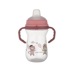 CANPOL BABIES KUBEK Z SIL. USTNIK RÓŻ 250 ML