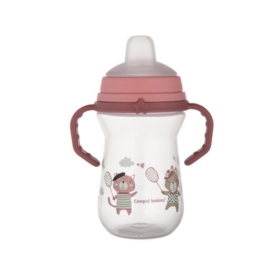 CANPOL BABIES KUBEK Z SIL. USTNIK RÓŻ 250 ML